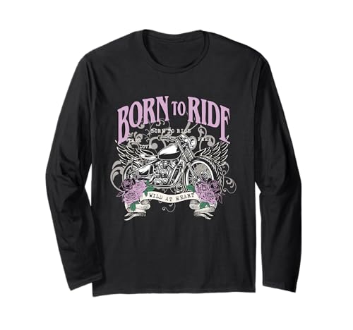 Born To Ride Wild At Heart Motorcycle Roses ����T�V���c