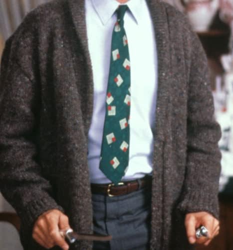 thick beige cardigan