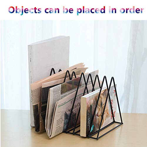 Record Rack,Magazine Holder,Newspapers Holder,Letters Storage,Desktop File Sorter Organizer Triangle Bookshelf Decor Home Office,Photography Props