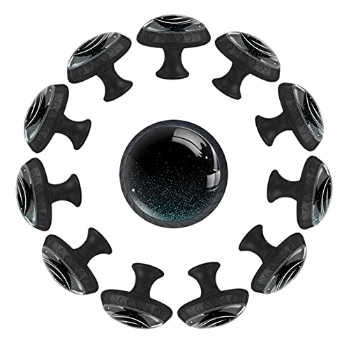 Boutons de tiroir abstraits noirs pour une commode de chambre élégante