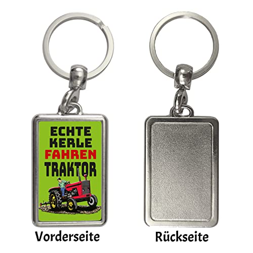 speecheese Echte Kerle fahren Traktor Schlüsselanhänger in Grün als Geschenk für echte Landwirte und Bauern die ihren Job lieben und das Dorfleben leben wie kein andereres Dorfkind