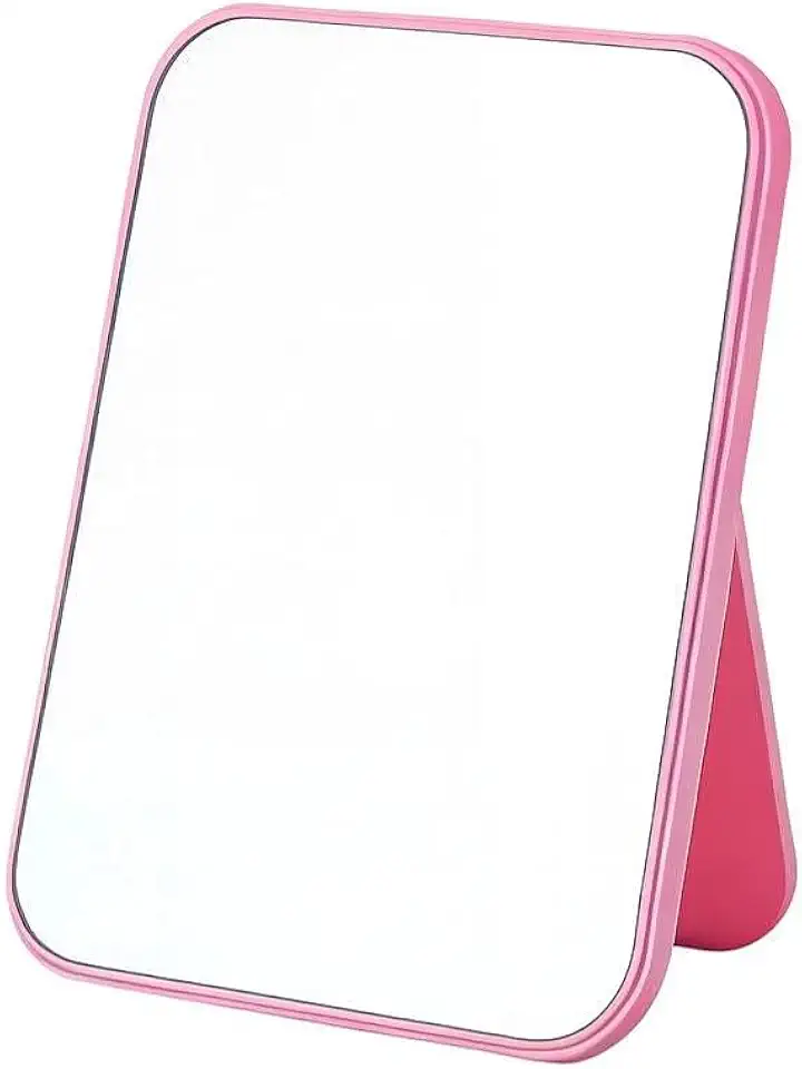 Espelho de Mesa HD, Cantos Arredondados, 20x14cm, Portátil (Rosa)