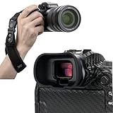 EOS R6 II R5 R5C Eyecup + Upgraded Hand Strap: Extended Camera Eye Cup Viewfinder for Canon EOS R6 Mark II R6 R5 R5C R5 C with Upgraded Quick Release Soft Neoprene Camera Hand Wrist Grip Strap