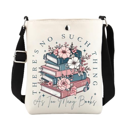 Book Crossbody Bag Book Lover Gift for Bookworm Reader Gifts for Reading Lovers Book Nerd Librarian Bookish Gift Bag