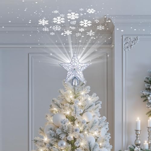 Brightown Christmas Star Tree Topper with Built-in 3D Glitter Led...