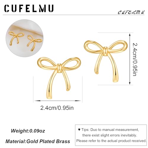 Gold Silver Bow Stud Earring for Women Simple Bow Jewelry Everyday Earrings 10mm-25mm4
