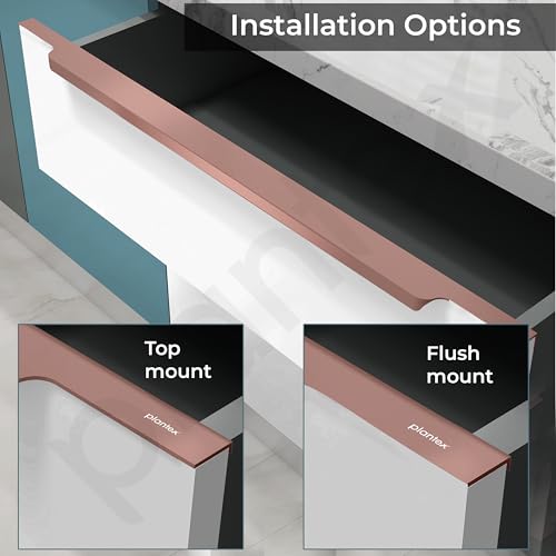 Image of Plantex Profile Handle for Kitchen Cabinet /30 Inch Aluminium Drawer Profile Handle /Wardrobe Pull Handle for Home /Office /Hotel - Pack of 1 (Rose Gold)