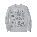 Canon 中世古代弾道デバイス 面白いヴィンテージ特許 長袖Tシャツ