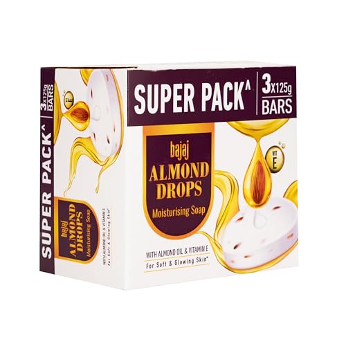 Image of Bajaj Almond Drops Moisturising Soap, 125 gm (Pack of 3)