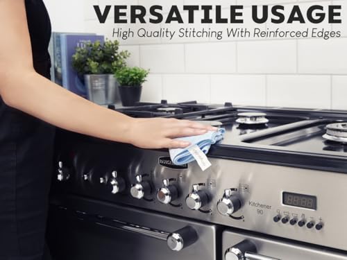 Clay Roberts Microfibre Cleaning Cloths, 40cm x 30cm - Pack of 20, Blue Cloths, Machine Washable, Polishing, Waxing & Dusting Cloth, Lint-Free, Kitchen Towel, Car Cleaning, Microfiber