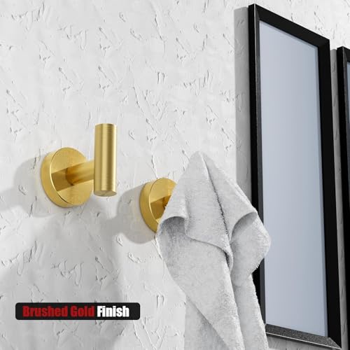 YUET 4 Pcs Bathroom Towel Hook,Screw in Metal Coat Hooks, Heavy Duty 10kg Capacity - Image 4