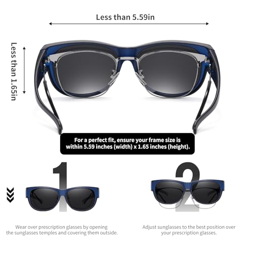 Image of GEGURI Polarized Sunglasses Fit Over Glasses for Men Women, Oversized Square Sun Glasses UV400 Protection Shades