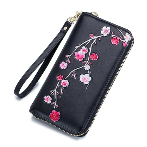 CMBDXZJ Carteras De Mujer Cartera De Mano Larga para Mujer, con Cremallera, Soporte para Teléfono Móvil, Monedero De Pulsera para Mujer con Múltiples Ranuras para Tarjetas-a