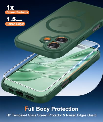 Image of FNTCASE for iPhone 16 Plus Case Green: Compatible with MagSafe