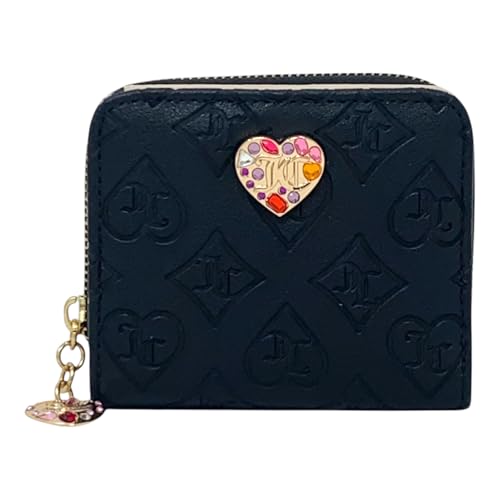 Juicy Couture Women's Glitz Out Wallet Collection (Small Zip Around, Liquorice)
