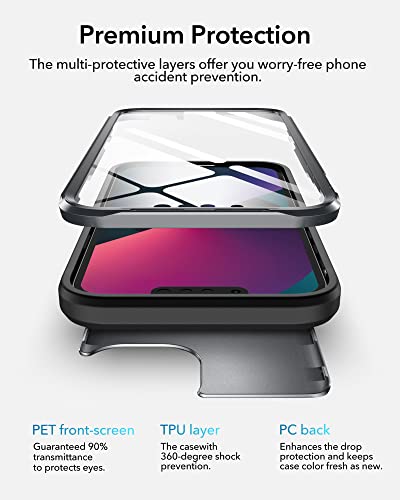 Youmaker Compatible With Iphone 13 Case, Protective Case With Built-In Screen Protector Shockproof Heavy Duty Full Body Case For Iphone 13 6.1 Inch - Black #TOP4