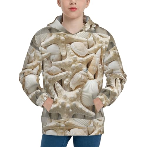 Starfish and Sea Shells Kid Hoodies Boys Sweatshirts Girls Pullover with Pocket
