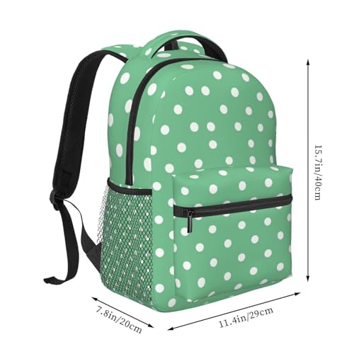 Sac à dos ordinateur portable vert à pois : protégez votre matériel dans un sac de travail léger - 2
