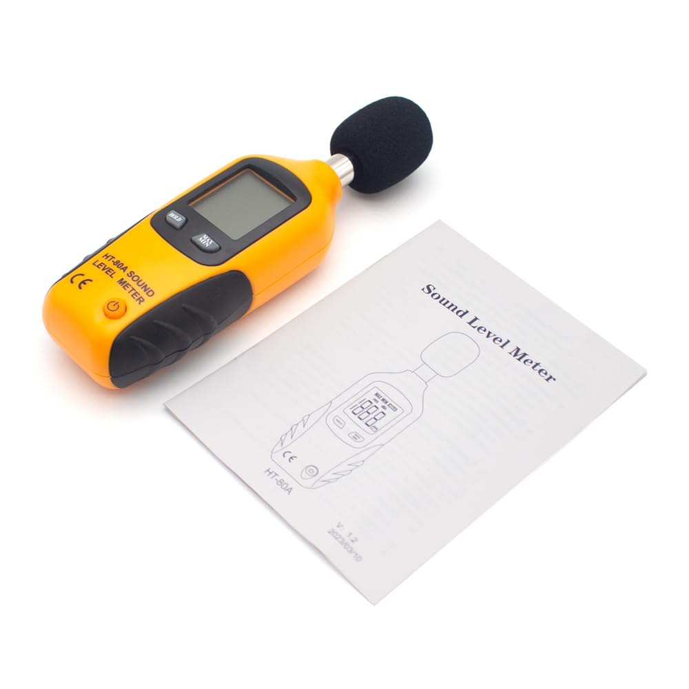Toplionace HT-80A Décibelmètre, Sonomètre Numérique 30-130dB Outil de Mesure du Bruit Audio