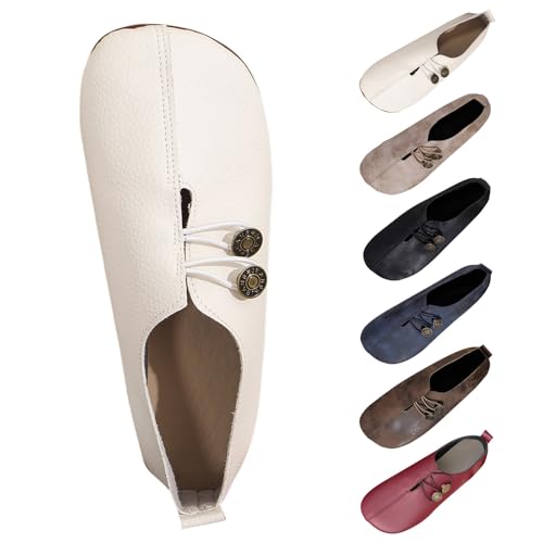 Generisch Lederschuhe Für Damen,Freizeitschuhe Damen Schwarz Hoch,Outdoor Slip-On Round Toe Leicht Laufschuhe Weiche Flache rutschfeste Unterseite Beiläufige Einzelne Schuhe Große Größe