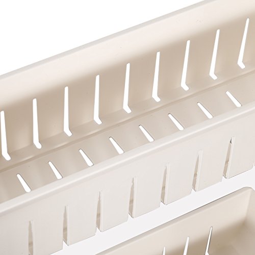 Carrellino Carrello Stretto Salvaspazio da Cucina Bagno con Ruote Mensola 4 Ripiani Porta Detersivi Oggetti in Plastica Bianco