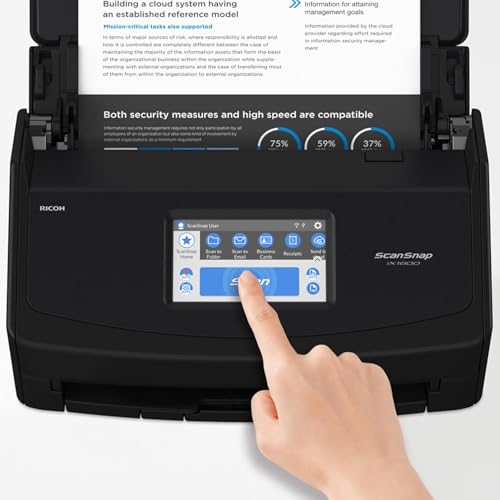 ScanSnap iX1600 Desktop Dokumentenscanner Schwarz - 5 GHz - Duplex, ADF, A4, WLAN, Touchscreen, USB 3.2