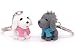 AVEC JOIE Labrador Retriever Dog Keychain for Women Couple key Chain charms with Leather Key Ring Strap 3D Animal Pendant Car Circle Key Rings Purse Bag Handbag Pendant Pack of 2