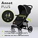 Lionelo Annet Plus Buggy Kinderwagen ab Geburt bis 22 kg, Liegefunktion flach, kompakt faltbar, große EVA Räder mit Federung, XXL Verdeck, inkl. Fußsack, Moskitonetz & Getränkehalter