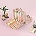 OCHEAL Makeup Bag, Double Layer Cosmetic Bag, Large Capacity New Look Clear Cosmetic Case for Women Travel Beauty Essentials, Multiple Compartments Makeup Case Organizer Zipper Pouch -Rose Glod