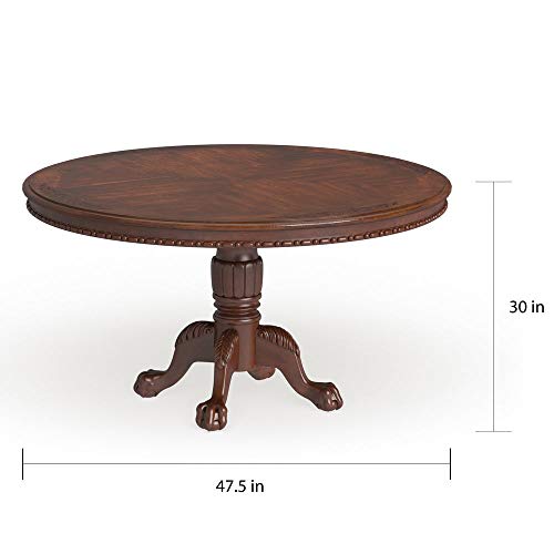 Image of shilpi handicrafts royal look pure sheesham wood standard round shape dining table set