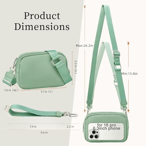 Image of Small Wristlet Wallets for Women, Crossbody Bags with Back Zipper Pocket, Wristlet Purses for Phone Organizer