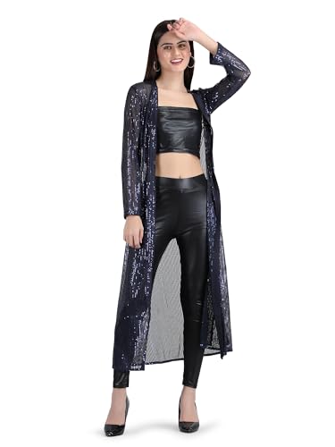 Image of Women's Long Power Net Sequinned Shrug