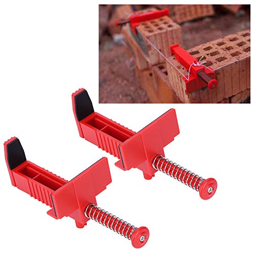Generic Brick Clips, String Line Masonry Tools Brick Liner Runner Wire Drawer Bricklaying Tool Fixer Leveling Measuring Tool Engineering Accessory Masonry Tools for Building Construction, Red - Image 3