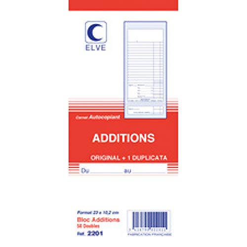 Carnet additions 235x102 mm bloc note addition restaurant dupli 50 feuillets x10