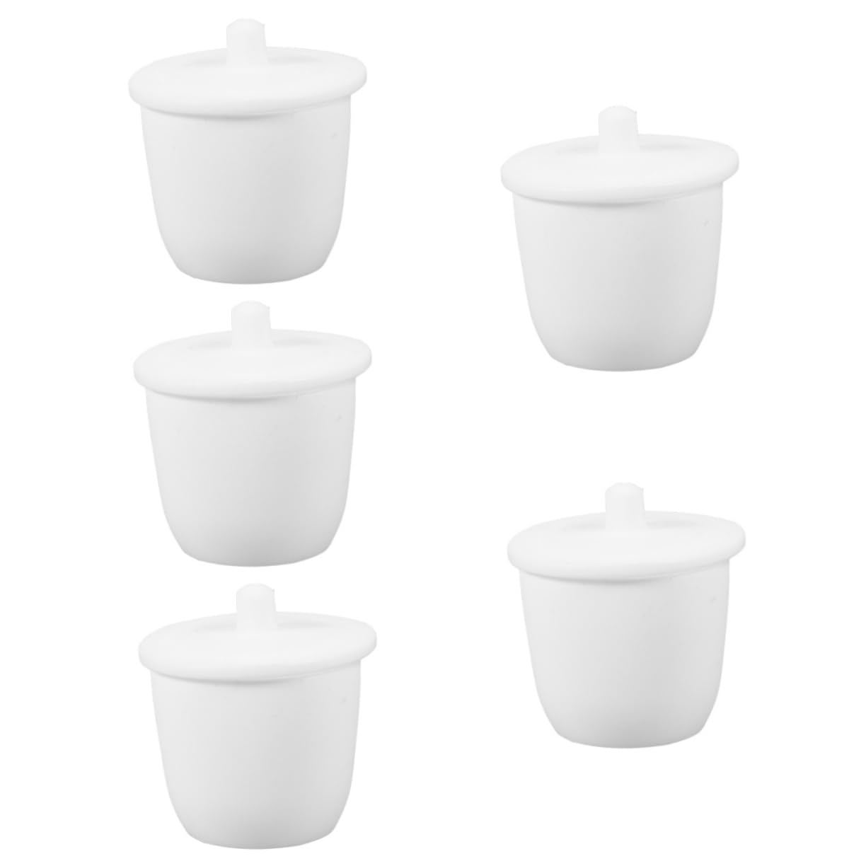 SOLUSTRE 5pezzi Crucibile Melting Ptfe Con Coperchio Strumento Laboratorio Resistente Alle Alte Temperature Per Analisi Chimiche e Sintesi Materiali Design Antiaderente Per Facile Pulizia