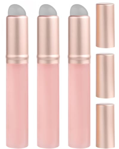 3 Pcs Silicone Lip Brush with Cap for Lipstick Lip Gloss