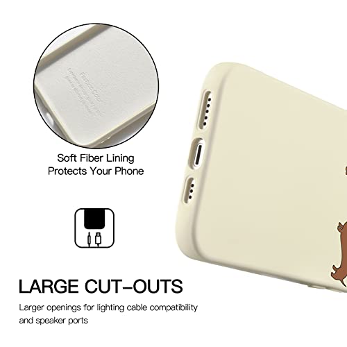 Idocolors Couple Dog Phone Case for iPhone 14 Pro Max,White Animal Liquid Silicone Dachshund Dog Pattern Cases,Cartoon Soft Gel Rubber Full-Body Protective Microfiber Lining Shockproof Cover - image 3