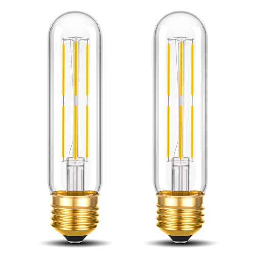 ToBeGreat T10 LED Bulb 6W Equivalent 60W, 4000K Daylight White, E26 Tubular Edison Filament Bulb, Dimmable Flicker-Free 5 Inch Tube Light, for Desk Lamp Office Kitchen Task Lighting, 2 Pack
