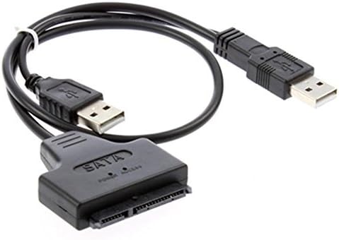 High Speed Dual USB 2.0 to 2.5" SATA Hard Disk Drive Adapter w/UASP - SATA to USB 2.0 Converter for SSD/HDD(SATA to USB2.0 Cable)