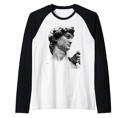 Escultura clásica de David renacentista de Miguel Ángel Camiseta Manga Raglan