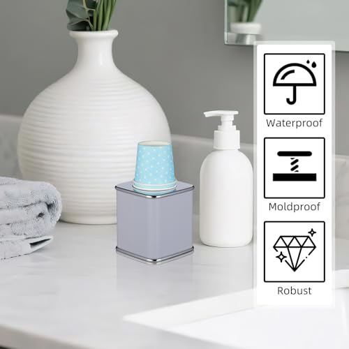 Image of DOITOOL Bathroom Cup Dispenser, 3oz Dixie Cup Dispenser with 10 Paper Cups, Dust-Proof Disposable Paper Cups Holder Mouthwash Holder for Bathroom Vanity Countertops