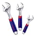 WORKPRO 3-piece Adjustable Wrench Set CR-V with Rubberized Anti-Slip Grips 6-inch, 8-inch, 10-inch