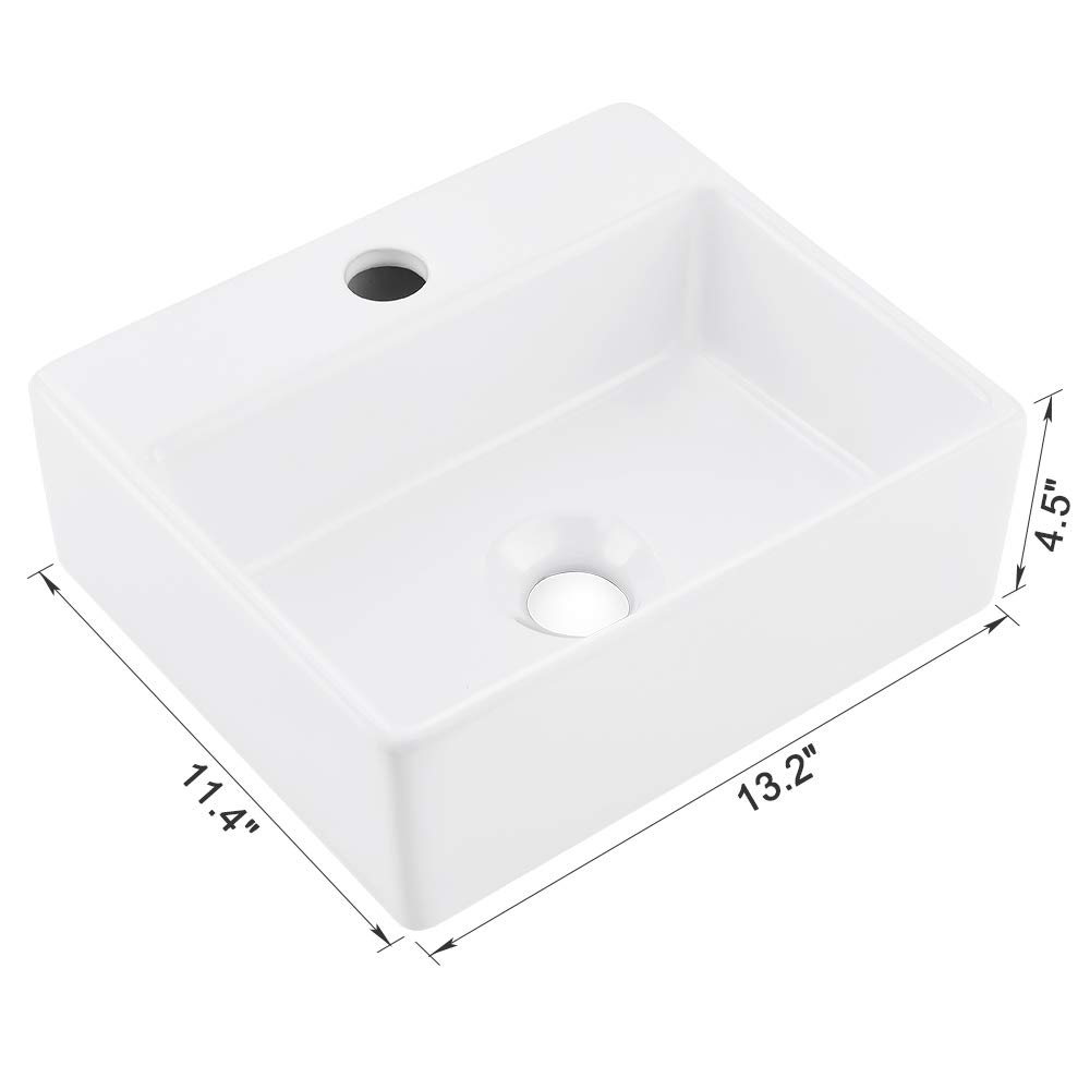 Snapklik.com : VASOYO 16x12 Inch Wall Mount Ceramic Bathroom Sink ...