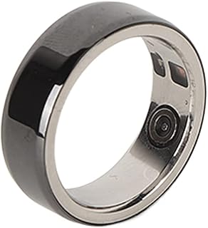 Anel de Cerâmica à Prova D'água, Anel Inteligente de Conexão BT Vestível Universal para Celular, Anel Rastreador de Saúde Com Monitor de Frequência Cardíaca, Monitor de Sono (Preto nº 17)  