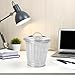 ZGLUZP 1Pc Sliver Mini Galvanized Trash Can Desktop Metal Wastebasket Garbage Bin Waste Paper Basket Trash Can Pencil Holder Pen Cup Makeup Brush Holder with Lid for All