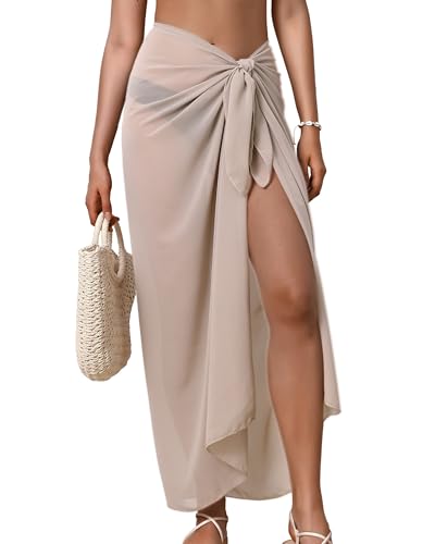 Image of Eicolorte Womens Beach Cover Up Chiffon Sheer Bikini Beach Swimsuit Coverup Sarong Pareo Wraps for Women
