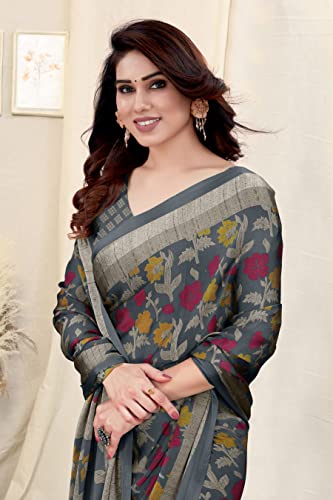 Image of MIRCHI FASHION Saree for Woman Chiffon Floral Printed | Lightweight Daily Wear Women's Sari with Unstitched Blouse Piece (Available in 20 Colors)