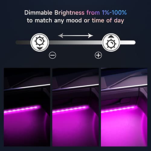 - Światła LED do wnętrza samochodu, światła LED RGB 5050 z pilotem zdalnego sterowania, 4 x 22 cm, taśma świetlna RGB, podświetlenie tła, wodoodporne