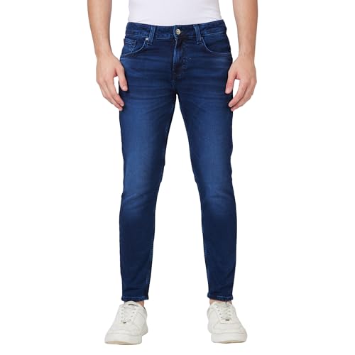 Image of Spykar Men's Kano Slim Fit Mid-Rise Jeans (Ankle Length)