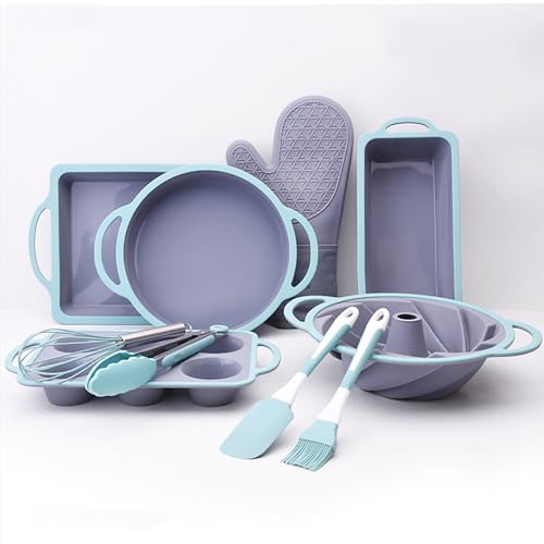 Versatile Nonstick Bakeware Set, Heat Resistant up to 464°F, Silicone Coating for Effortless Release, Ideal for Baking Muffins, Bread, Pizza, and Cheesecake